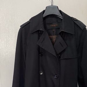 Coach New York Monogram Trench (Black) Women's Medium